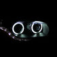 ANZO 2008-2015 Mitsubishi Lancer Projector Headlights w/ Halo Black (CCFL)