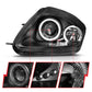 ANZO 2000-2005 Mitsubishi Eclipse Projector Headlights w/ Halo Black