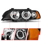 ANZO 1997-2001 BMW 5 Series Projector Headlights w/ Halo Black