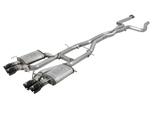 aFe MACHForce XP 3in 304SS Cat Back Exhaust s/ Black Tips 16-17 Cadillac ATS-V V6-3.6L (tt)