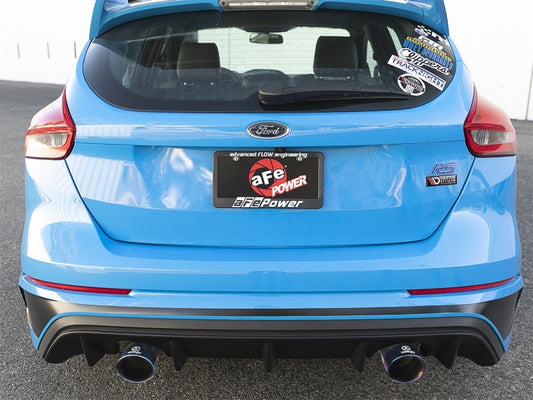 aFe Takeda 3in 304 SS Axle-Back Exhaust System w/ Blue Flame Tip 16-18 Ford Focus RS 2.3L (t)