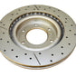 DBA 05-09 Chrysler 300 C Rear Gold Cross Drilled & Slotted KP Street Series Rotor