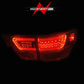 ANZO 11-13 Jeep Grand Cherokee LED Taillights w/ Lightbar Chrome Housing/Clear Lens 4pcs