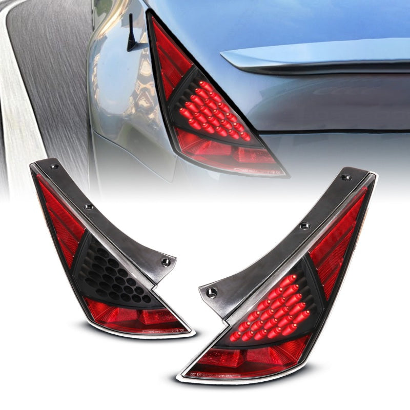 ANZO 2003-2005 Nissan 350Z LED Taillights Black