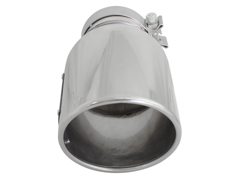 aFe MACH Force-XP 304 SS Right Side Single Wall Polished Exhaust Tip 4in Inlet x 6in Outlet x 12in L