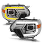 ANZO 12-15 Toyota Tacoma Projector Headlights - w/ Light Bar Switchback Chrome Housing