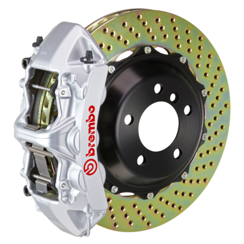 Brembo 05-13 Corvette Front GT BBK 6 Piston Cast 380x32 2pc Rotor Drilled-Silver