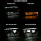 ANZO 16-18 Chevrolet Silverado 1500 LED Projector Headlights w/Plank Style Switchback Chrome w/Amber