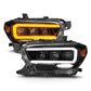 ANZO 16-22 Toyota Tacoma SR/SR5 ONLY Full LED Proj Headlights w/Light Bar Seq. Blk w/Initiation Lgt