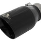 aFe MACH Force-Xp Univ 304 SS Double-Wall Clamp-On Exhaust Tip - Black - 3in Inlet - 4.5in Outlet