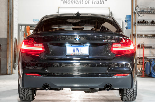 AWE Tuning BMW F22 M235i / M240i Touring Edition Axle-Back Exhaust - Diamond Black Tips (102mm)