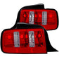 ANZO 2005-2009 Ford Mustang Taillights Red/Clear - 2010 Style