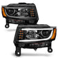 ANZO 2014-2015 Jeep Grand Cherokee Projector Headlights w/ Plank Style Design Black