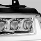 AlphaRex 07-13 Chevy Avalanche NOVA LED Proj Headlights Plank Style Design Chrome w/Activ Light/DRL