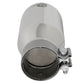 aFe MACH Force-Xp Univ 304 SS Double-Wall Clamp-On Exhaust Tip - Polished - 3in Inlet - 4.5in Outlet