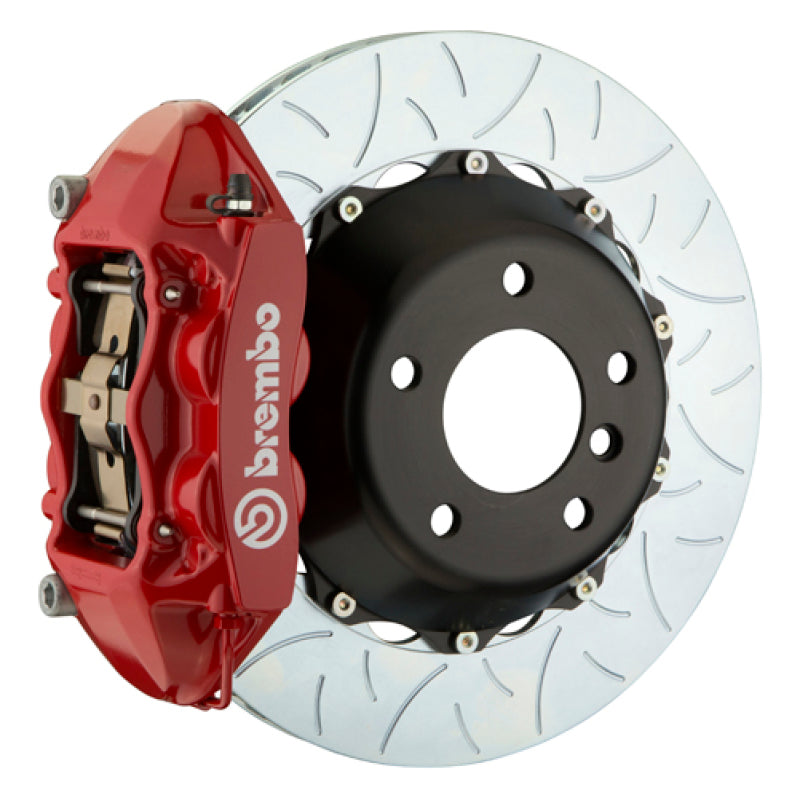 Brembo 11-18 Cayenne Turbo Rear GT BBK 4 Piston Cast 380x28 2pc Rotor Slotted Type-3-Red