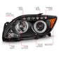 ANZO 2005-2010 Scion Tc Projector Headlights w/ Halo Black (CCFL)