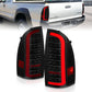 ANZO 05-15 Toyota Tacoma Full LED Tail Lights w/Light Bar Sequential Black Housing Smoke Lens