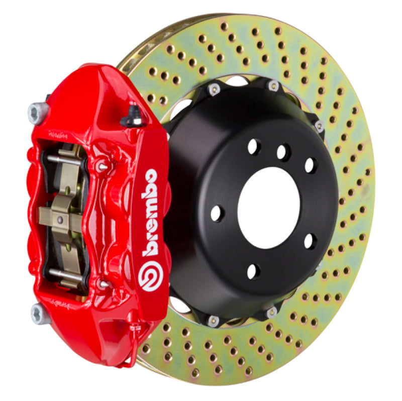 Brembo 12-16 991.1 C2 Rear GT BBK 4 Piston Cast 380x28 2pc Rotor Drilled-Red