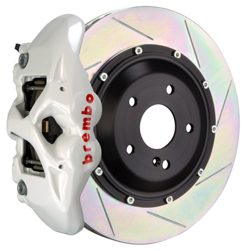 Brembo 11-18 Cayenne/S/GTS Rear GT BBK 4 Piston Cast 380x28 2pc Rotor Slotted Type1-White