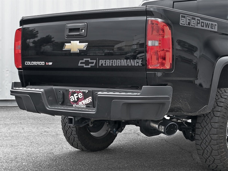 aFe Mach Force-XP Exhaust 3in CB SS 15-17 GM Colorado/Canyon 2.5L/3.6L Side Exit w/ Black Tip