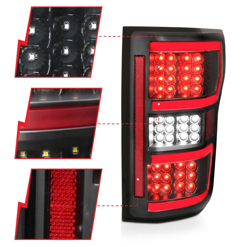 ANZO 18-19 Ford F-150 LED Taillights Black