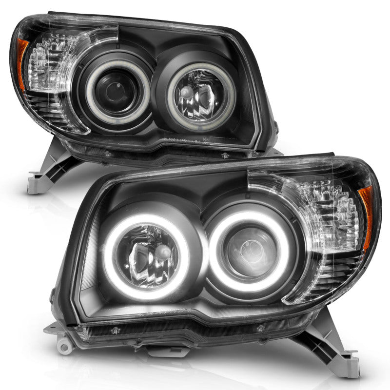 ANZO 2006-2009 Toyota 4Runner Projector Headlights w/ Halo Black