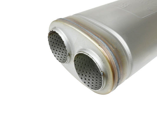 aFe MACH Force-Xp 409 SS Muffler 3in Dual Inlet/Dual Outlet 5in H x 8in W x 18in L - Oval Body