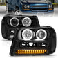 ANZO 2002-2009 Chevrolet Trailblazer Projector Headlights w/ Halo Black