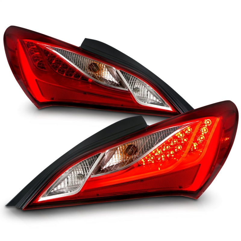 ANZO 2010-2013 Hyundai Genesis LED Taillights Red/Clear