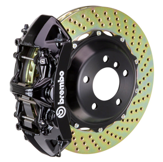 Brembo 12-14 328i MSport Brakes Excl xDrive Fr GT BBK 6Pis Cast 380x32 2pc Rotor Drilled-Black