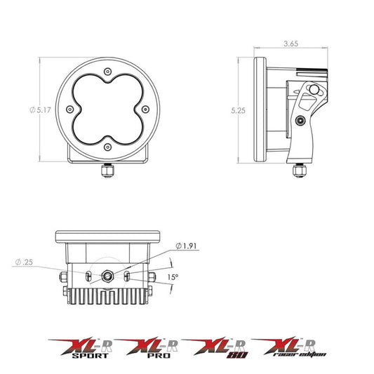 Baja Designs XL R 80 Wide Cornering LED Light Pods - Amber