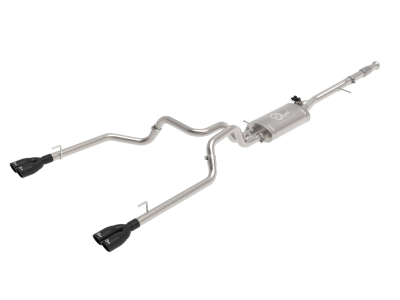 aFe Gemini XV 3in 304 SS Cat-Back Exhaust w/ Cutout 19-21 GM Silverado/Sierra 1500 V8- w/ Black Tips