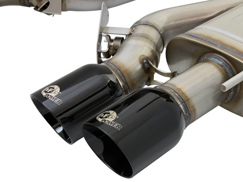 aFe MACHForce XP 3in 304SS Cat Back Exhaust s/ Black Tips 16-17 Cadillac ATS-V V6-3.6L (tt)