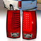 ANZO 2007-2014 Chevy Tahoe LED Taillight Plank Style Chrome With Red/Clear Lens