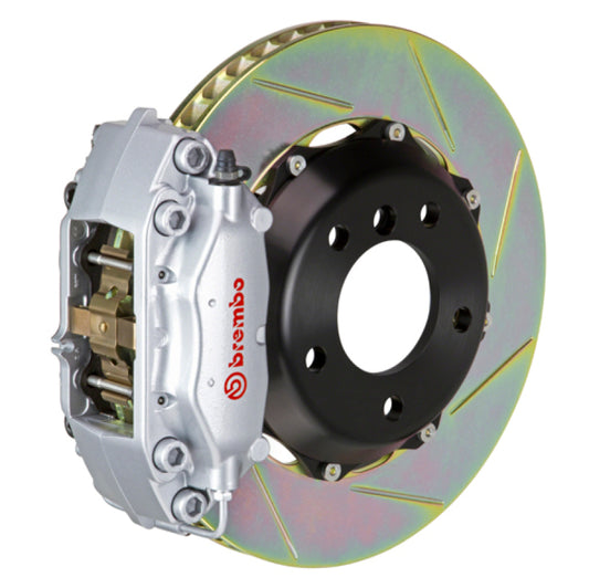 Brembo 99-07 Evo VI/VII/VIII/IXRear GT BBK 4 Piston Cast 328x28 2pc Rotor Slotted Type1-Silver