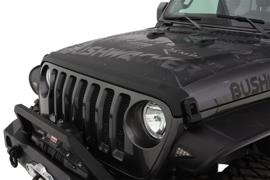 Bushwacker 18-19 Jeep Wrangler Rubicon/Sport//Unlimited/Sport S Hood Stone Guard- Black