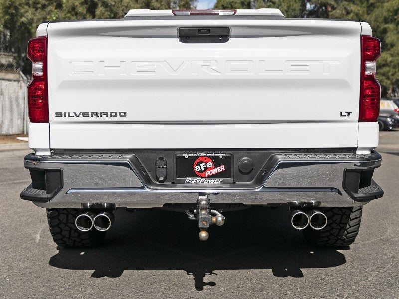 aFe Gemini XV 3in 304 SS Cat-Back Exhaust w/ Cutout 19-21 GM Silverado/Sierra 1500 V8- w/ Black Tips