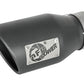 aFe MACH Force-Xp 3in 304 SS Metallic Black Exhaust Tip 3in In x 4-1/2in Out x 9in L Bolt-On Left