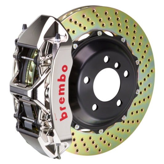 Brembo 01-06 M3 (E46) Front GTR BBK 6 Piston Billet 355x32 2pc Rotor Drilled- Nickel