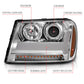 ANZO 2006-2009 Chevrolet Trailblazer Projector Headlights w/ Plank Style Design Chrome w/ Amber