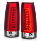 ANZO 1999-2000 Cadillac Escalade LED Taillights Chrome Housing Red/Clear Lens Pair