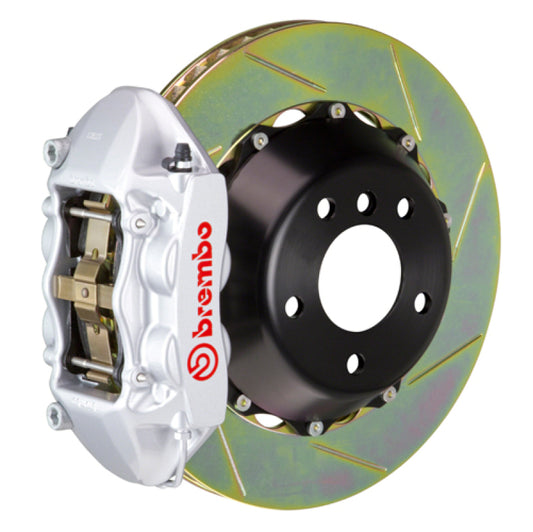 Brembo 12-15 335i xDrive Exc MSport Brakes Rr GT BBK 4Pis Cast 345x28 2pc Rtr Slot Type1-Silver