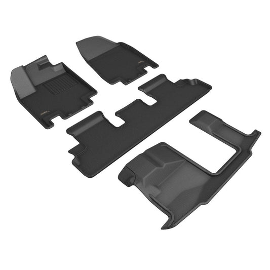 3D MAXpider 22-23 Infiniti QX60 7 Seat Kagu Black Floormat- Row 1/2/3