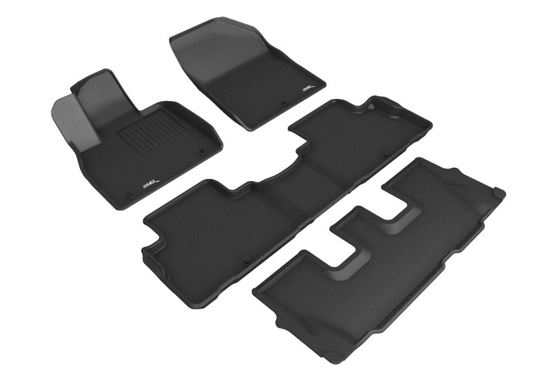 3D MAXpider 2020 Hyundai Palisade Kagu 1st & 2nd & 3rd Row Floormats - Black