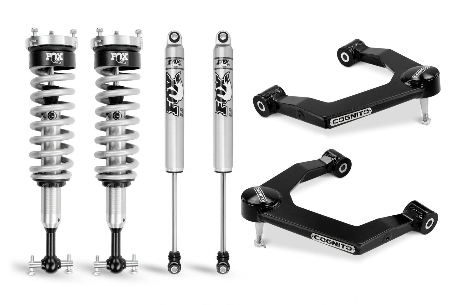 Cognito 1-Inch Performance Leveling Kit With Fox PS Coilover 2.0 IFP Shocks for 19-22 Silverado Trail Boss/Sierra AT4 1500 4WD