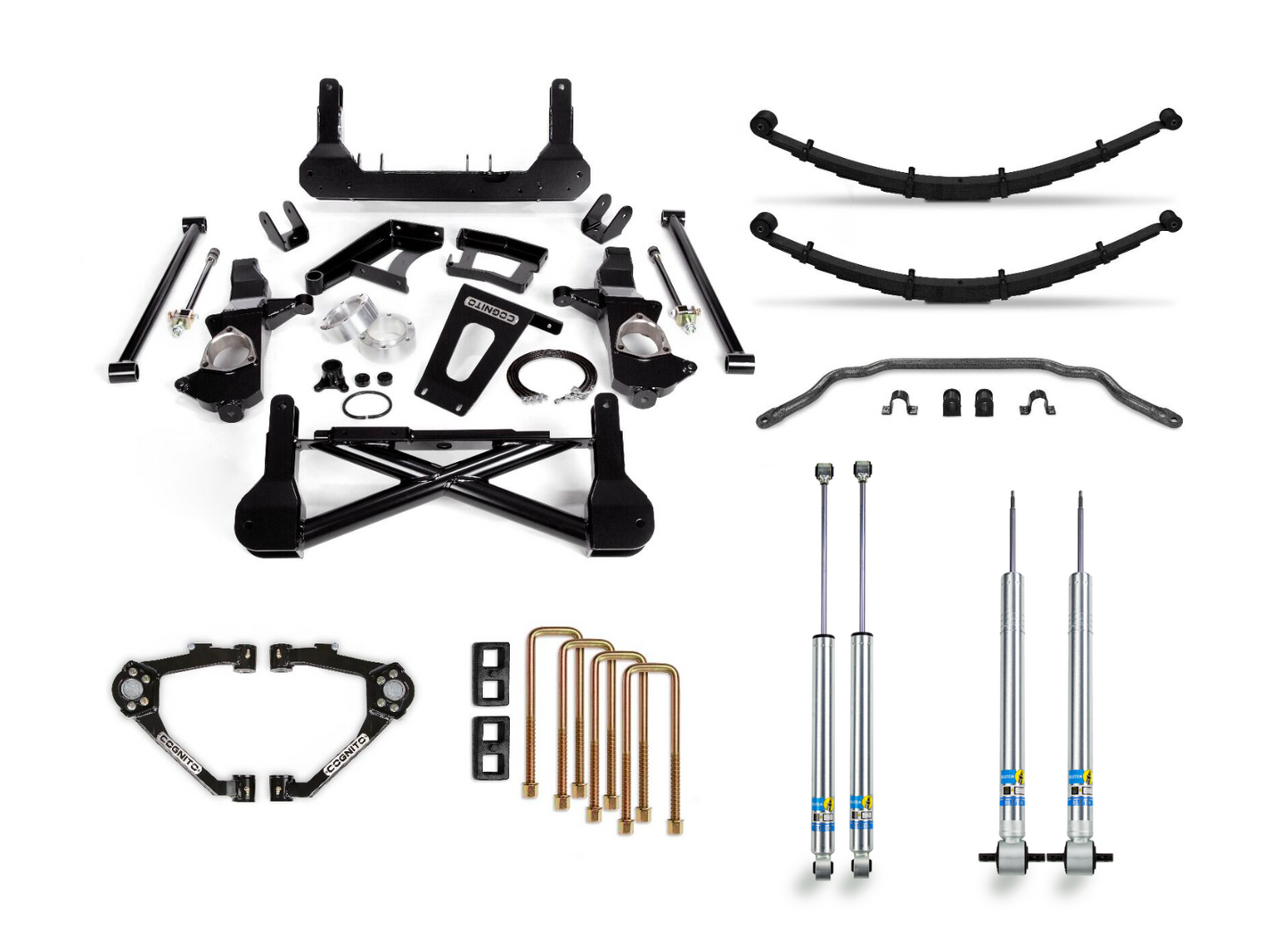 Cognito 12-Inch Performance Lift Kit with Bilstein 5100 Series Shocks For 07-18 GM 1500 2WD/4WD With OEM Cast Steel Upper Control Arm